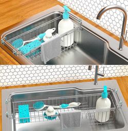 Kitchen sink caddy sponge holder