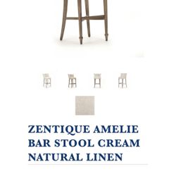 Zentique Amelie Natural Linen Bar Stools