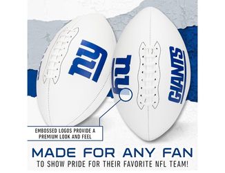 Franklin Sports NFL Autograph Football - Official Size White Panel Souvenir Football for Autographs + Signatures - NFL Team (NY Giants) 