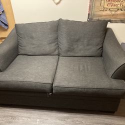 Blue-Grey Couch. Large, Deep. 
