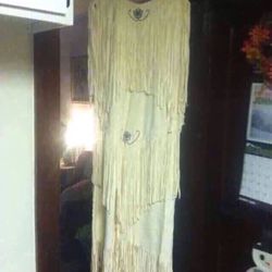 Gorgeous Handmade On Reservation Grounds Native American Regalia/Wedding Dress W Matching Moccasins