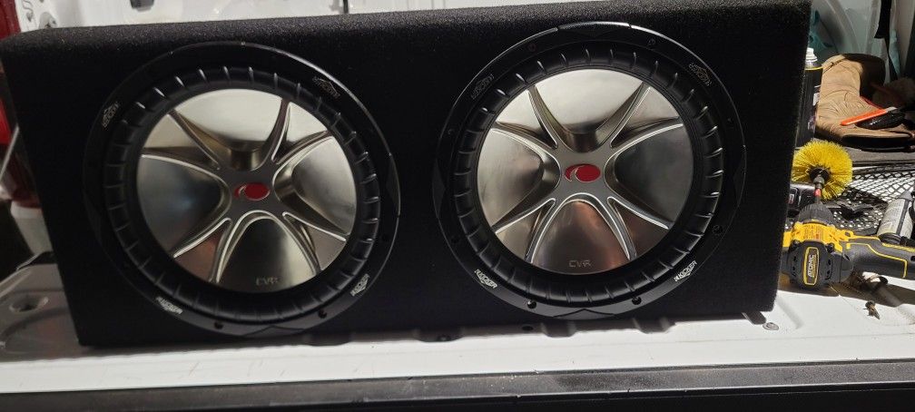 Kicker CompVR 12-inch subwoofers.