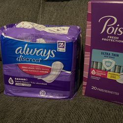 Always 28 count & Poise 20 count