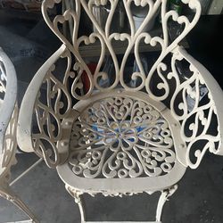 Cast Iron Ornate Stool Set