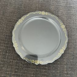 240 count black & gold plastic dessert plates