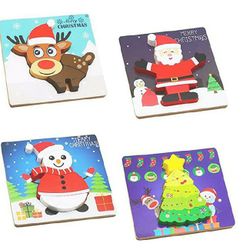 New! 4pc Xmas Puzzle Gift Set For Kids