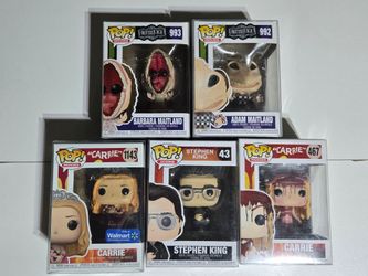 Funko Pop Horror Lot of 5 – Beetlejuice, Carrie, Stephen King