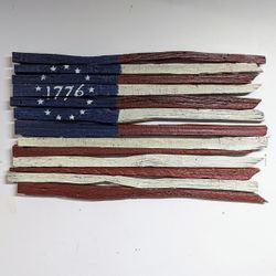 Handcrafted American Flag - Farmhouse Old Wood Rustic