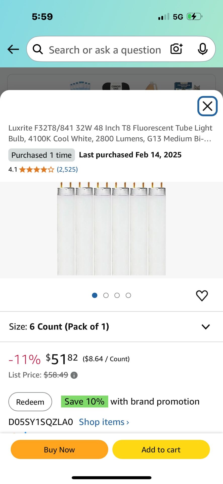 Pack Of Fluorescent Tube Bulbs