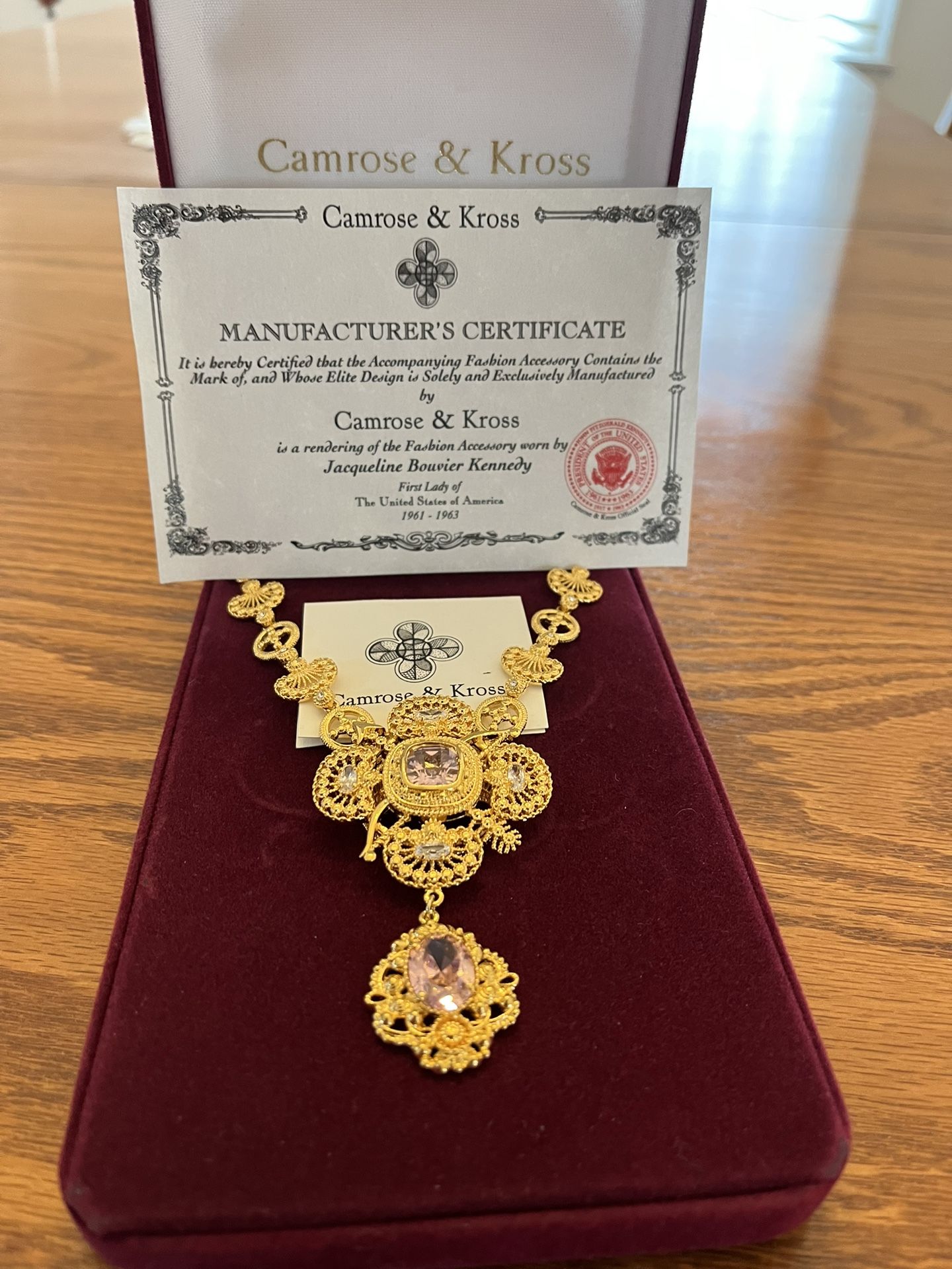 Necklace & Brooch Camrose & Kross Pink Cupid