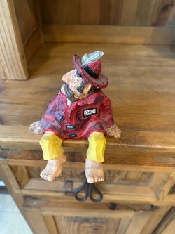 Hand-Carved Fire Chief Shelf Sitter Figurine