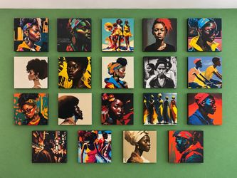 19-Piece Afrocentric Canvas Wall Art Collection