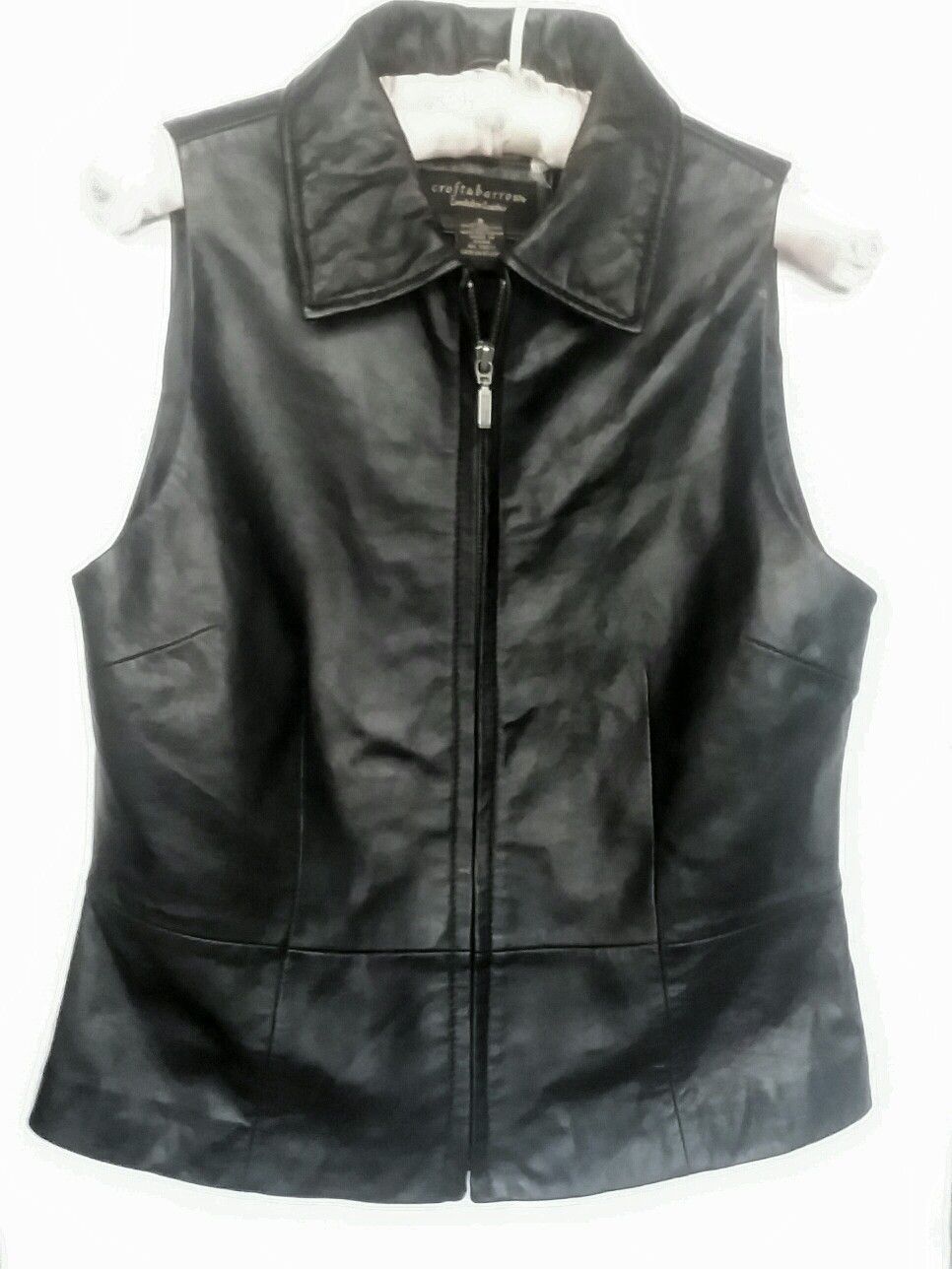 Women's Croft & Barrow Genuine Leather Black Vest