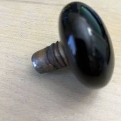Vintage Black Porcelain Door Knob 2 1/4" diameter