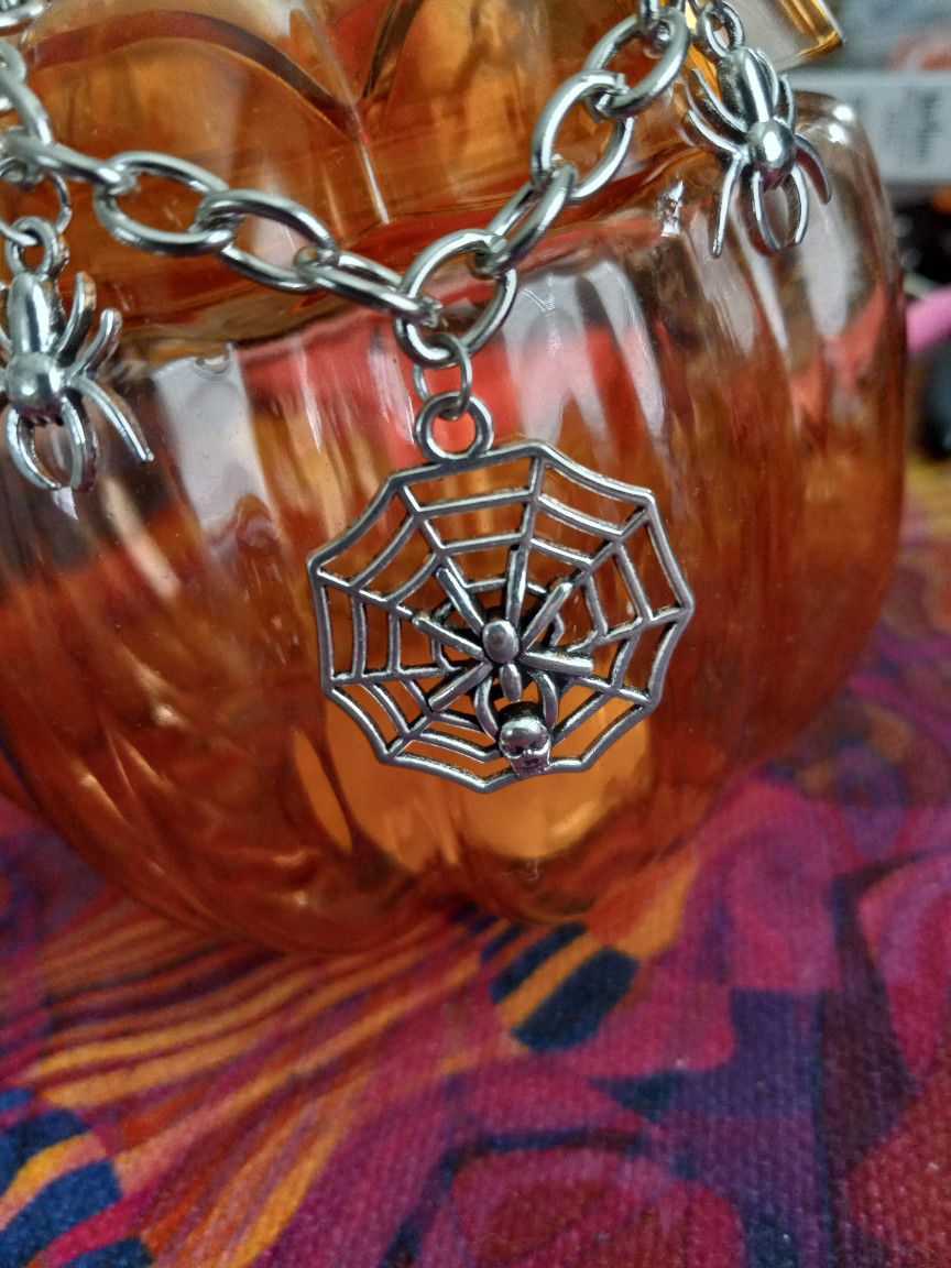 Spider Halloween Chain Charm Bracelet 
