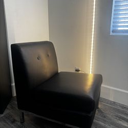 Black Leather Chair Couch 
