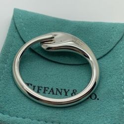 Tiffany Co Sterling Silver Elsa Peretti Eternal Circle Key Ring