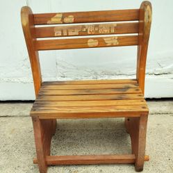 Vintage 1940s Step-A-Sit Childs Wooden Booster Seat Convertible Stool Folding