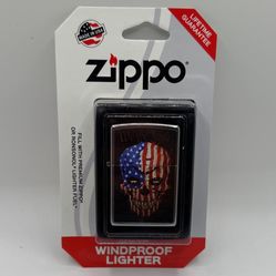 Genuine Zippo WPL, Flag and Skull Theme