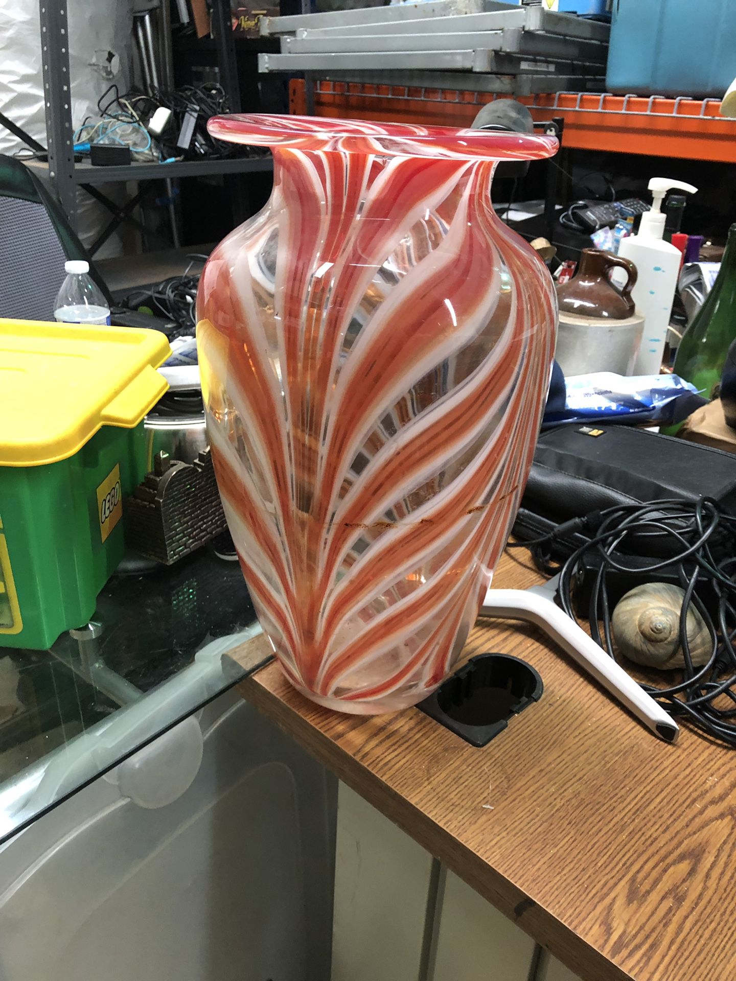 Large Murano vase hand blown glass $220 obo