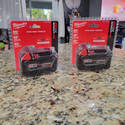 Milwaukee 18v Batterys 5.0ah 