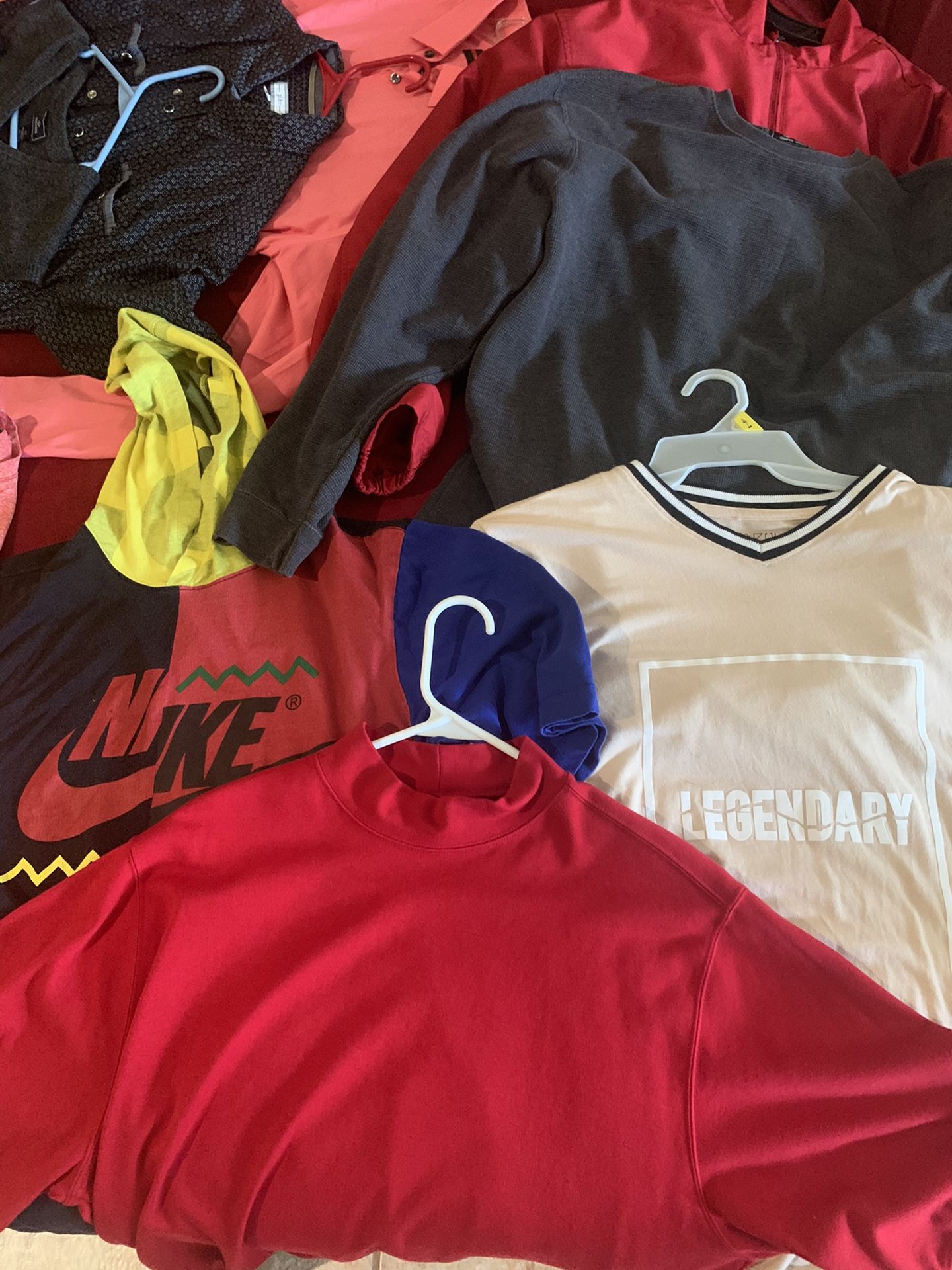 Nike short sleeve hoodie, windbreaker, red turtle neck, dress shirts, sport shirts , dashikis, Large