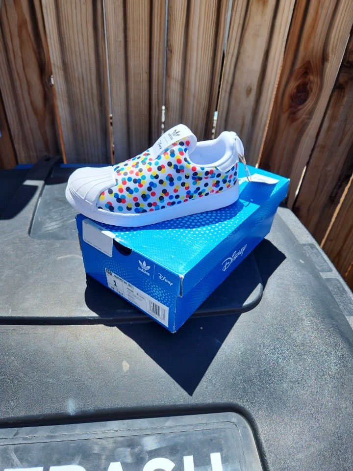 adidas Originals Disney Superstar 360 C Slip On Shoes HQ4080 Kids Size 1 Micky
