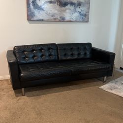 Black Leather ikea Couch 