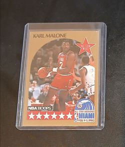 Karl Malone 1990 All-Stars card in a hard protective case. $5