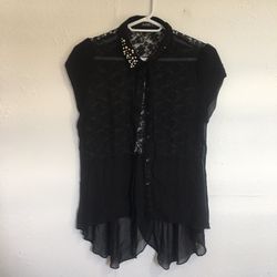 Lady Chiffon Lace Floral Vest Sleeveless Loose Waistcoat Cardigan Plus Size 46