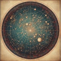 Stars  Constelation Map Poster Vintage 