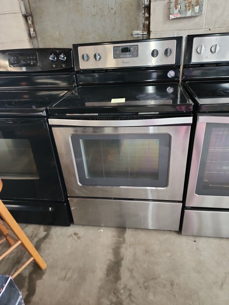 Whirlpool Stainless Glass Top Stove Range