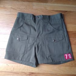 VTG 1970's BOY SCOUTS TALON ZIPPER uniform shorts 30 Waist 15 1/2 high cargo pockets USA MADE