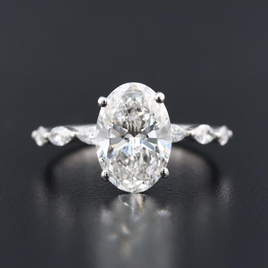 18K 3.63 CTW Lab Grown Diamond Ring with IGI Report