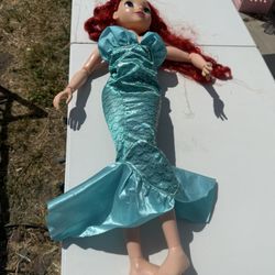 Used Mermaid Oversized Doll Dress Has Torn Straps 