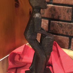 All Wood Hand Carved Sculptures African drummer boy, Chinese f Buddha or Mann