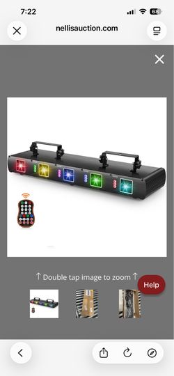 U`King Stage Laser Light, 5 Beam Sound Activated DJ Party Lights RGBYC LED Music Projector With Remote Control DMX For Dancing Birthday Bar Pub Stage
