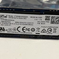Crucial CT250MX200SSD6 250GB M.2 2260 60MM