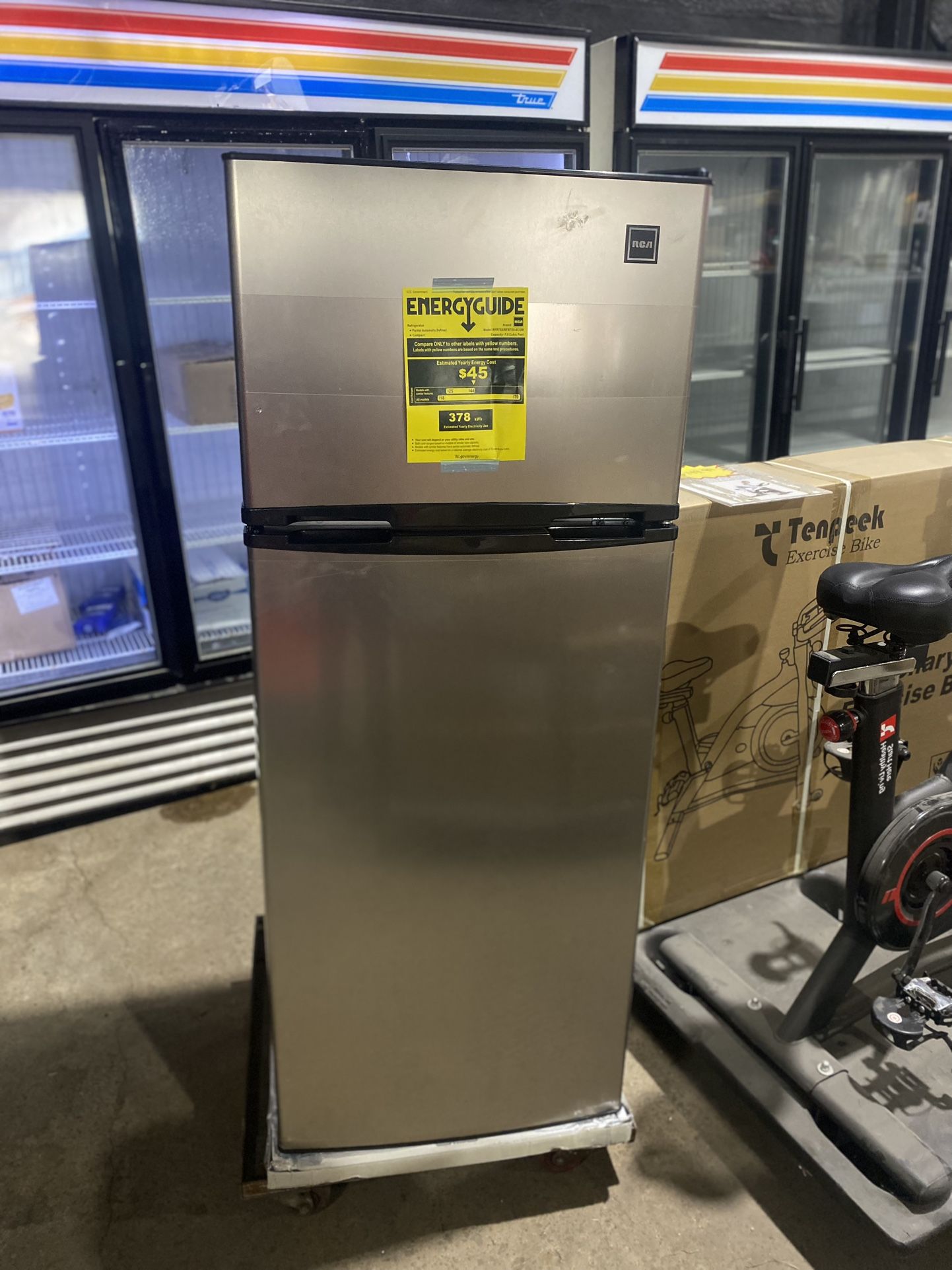 RCA RFR725 2 Door Apartment Size Refrigerator with Freezer, Stainless,7.5 cu ft