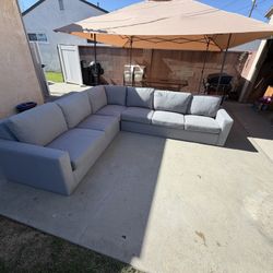6-Seater Light Gray Sectional – Like New
