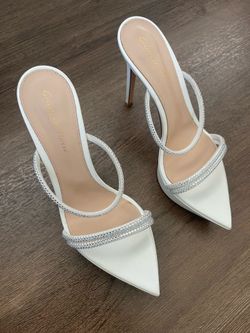 Gianvito Rossi White Canne platform slip-on 120mm Stiletto Heal.