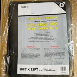 Heavy Duty Waterproof Poly Tarp 12 ft x 10 ft – Outdoor Cover 