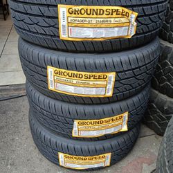 4 New Tires Installed/ 4 Llantas Nuevas Instaladas 215/60/16 Ground Speed Tires