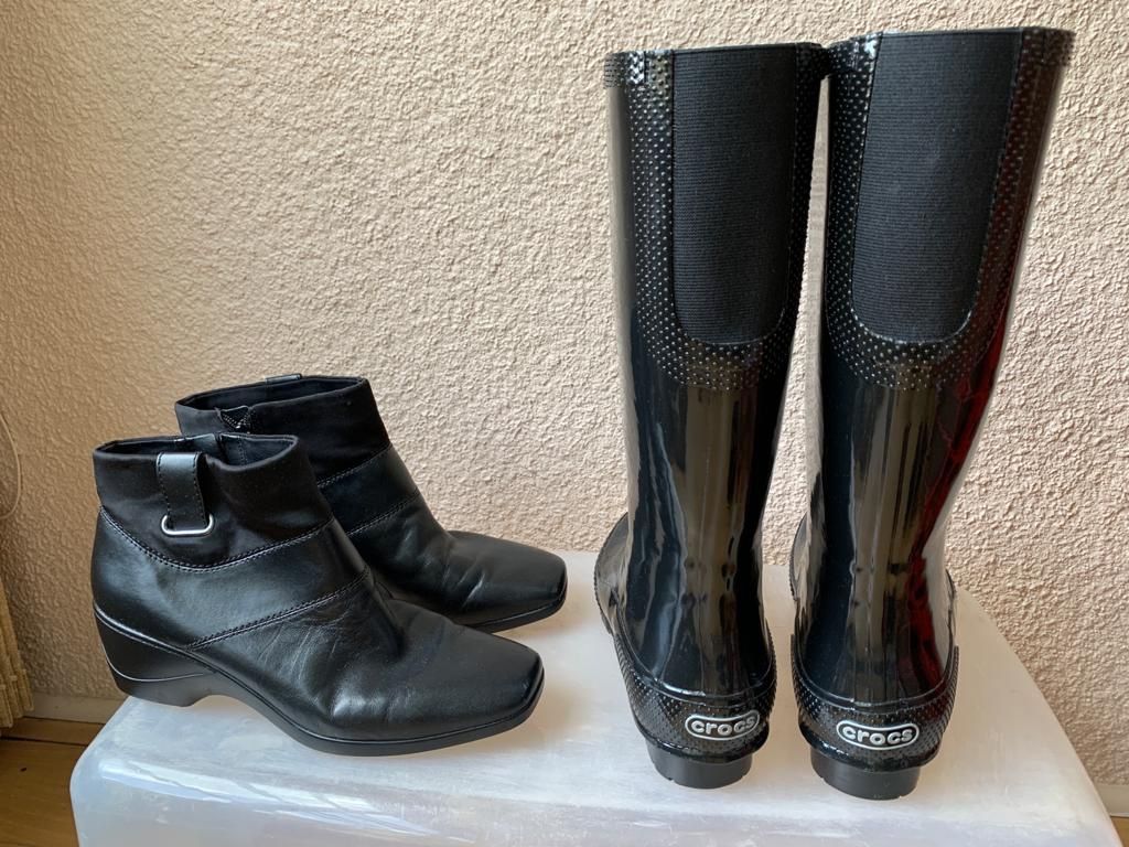 New Rain boots Croc - size 10 and short easy spirit elastic boots both for $40