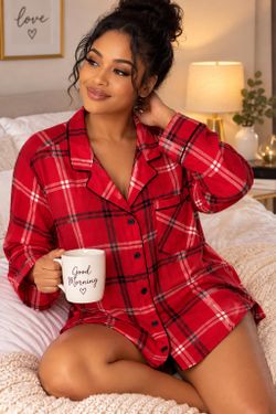 Red pajamas,sleepwear 100% cotton