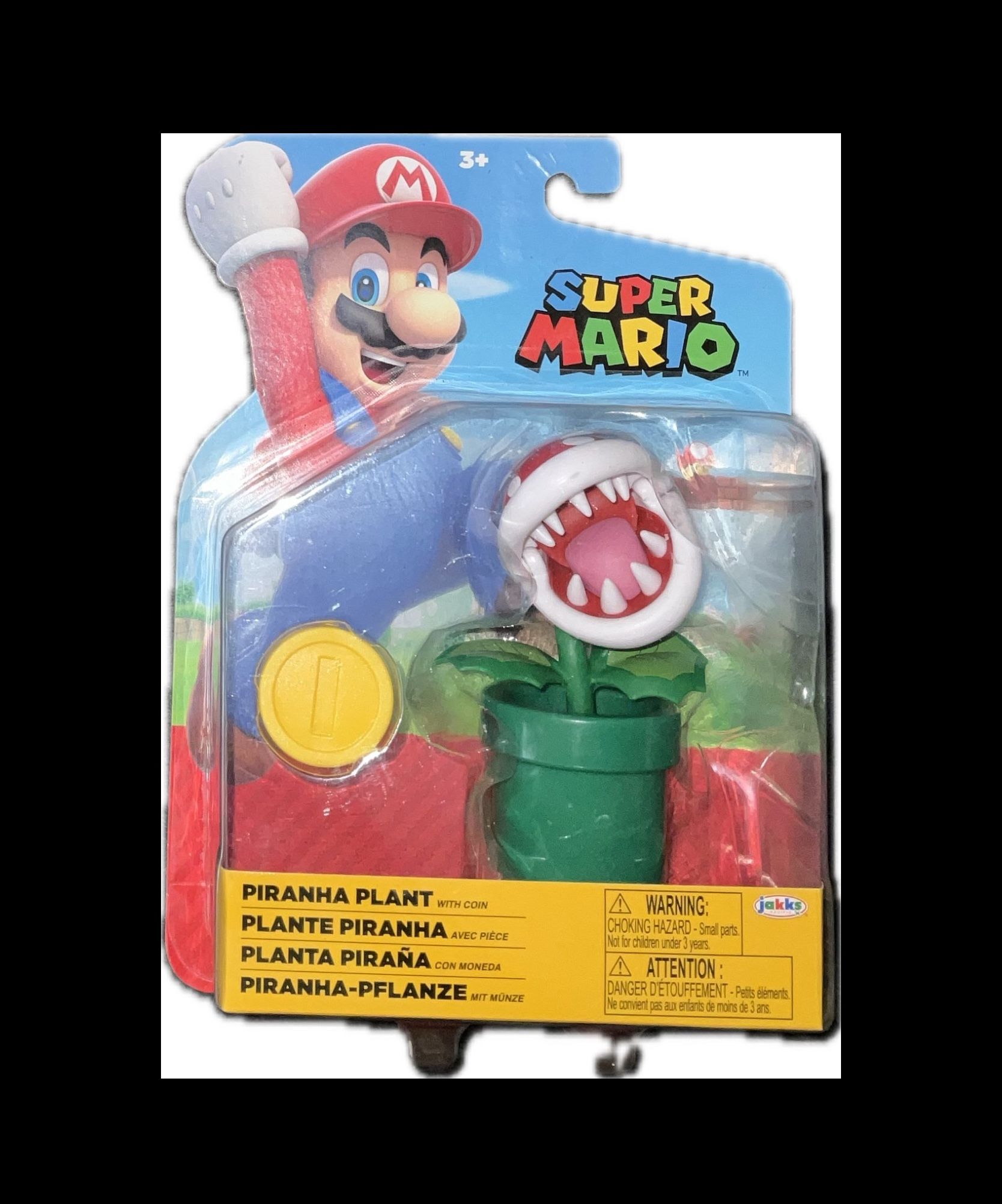 Jakks Pacific Super Mario 4" Piranha Plant With Coin Action Figure