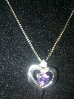 Real Sterling silver heart real stones.and chain