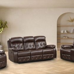 Dimond Pattern Motion Glider Reclining Sofa Set