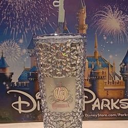 Disney Parks Cinderella 75th Anniversary Starbucks Tumbler Glass Slipper Straw