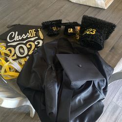 Graduation Cap & Gown (Black)